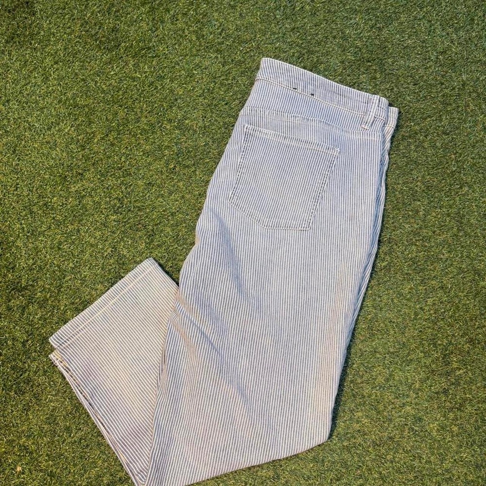 Chaps Blue and White Striped Denim Jeans Size 16